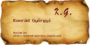 Konrád Györgyi névjegykártya